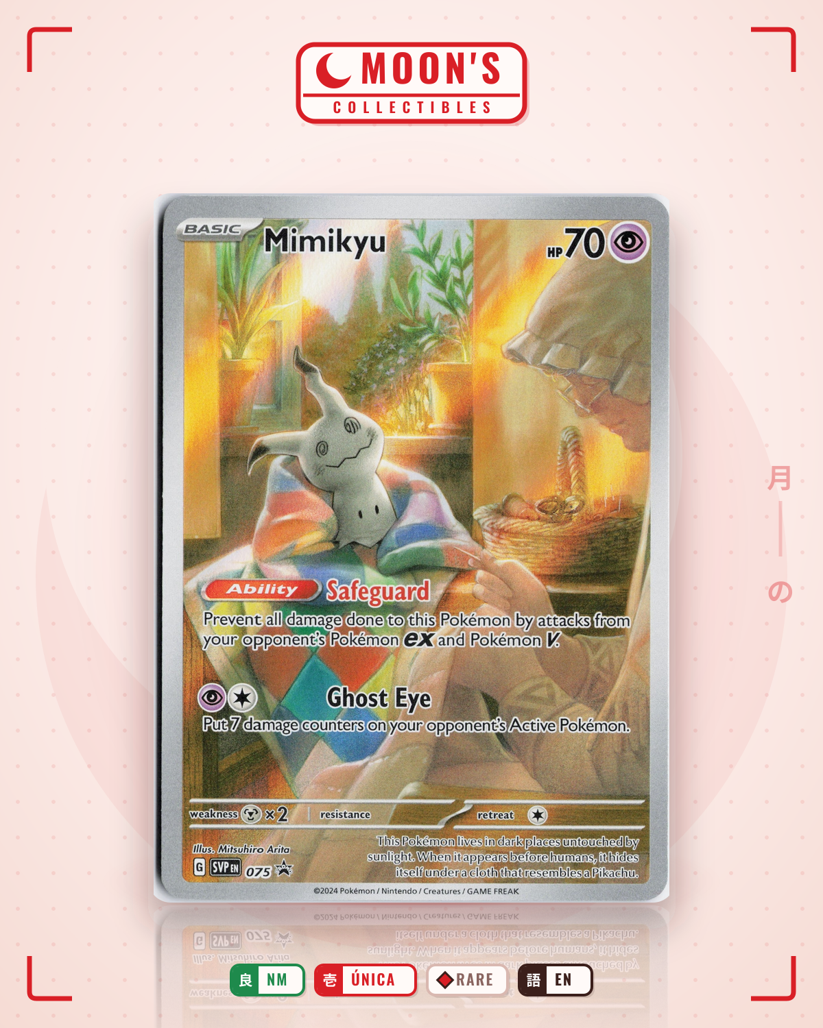 Carta Pokémon Mimikyu · Scarlet & Violet Black Star Promos #075 (NM) — pieza única en Moon's Collectibles México