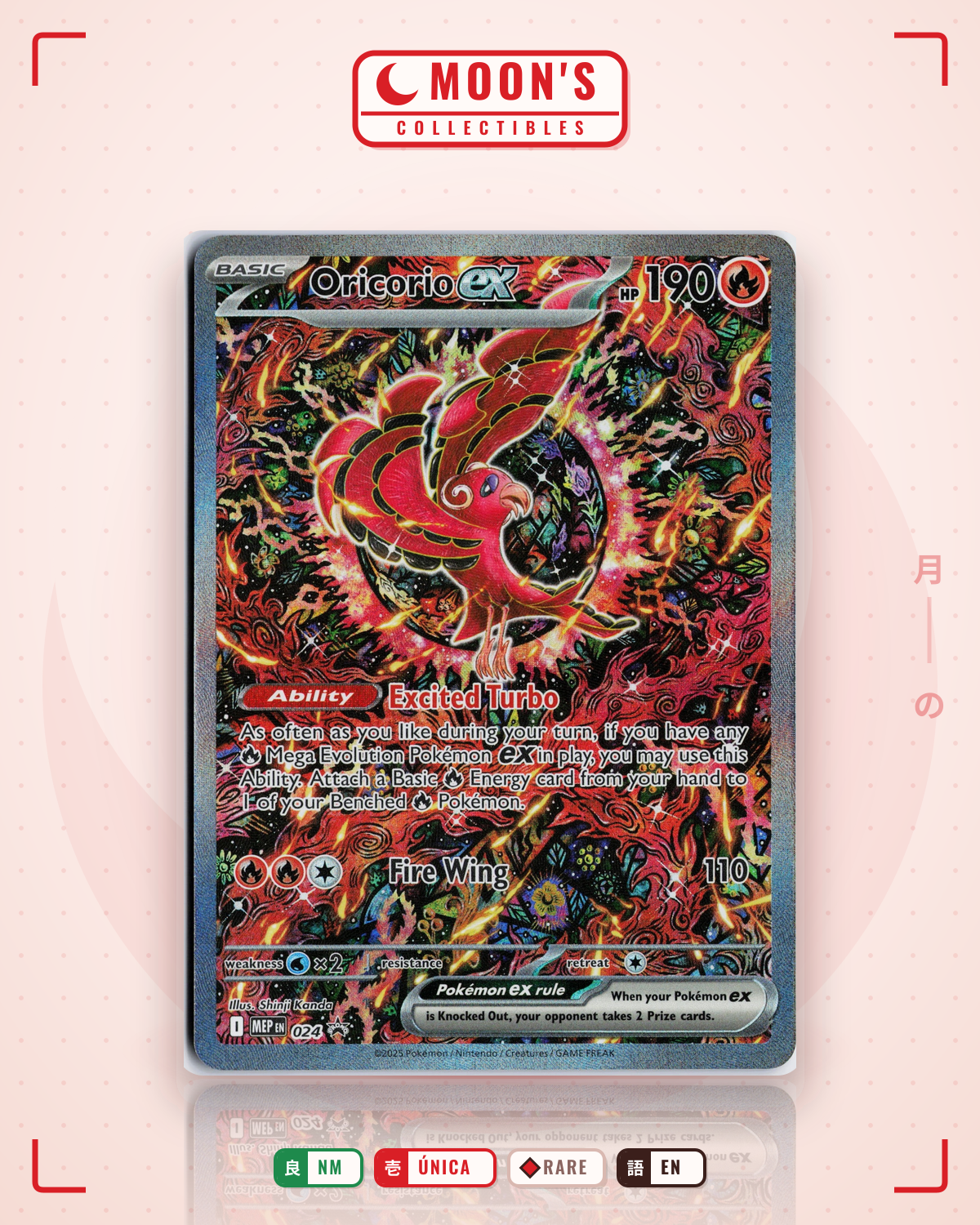 Carta Pokémon Oricorio ex · Mega Evolution Black Star Promos #024 (NM) — pieza única en Moon's Collectibles México
