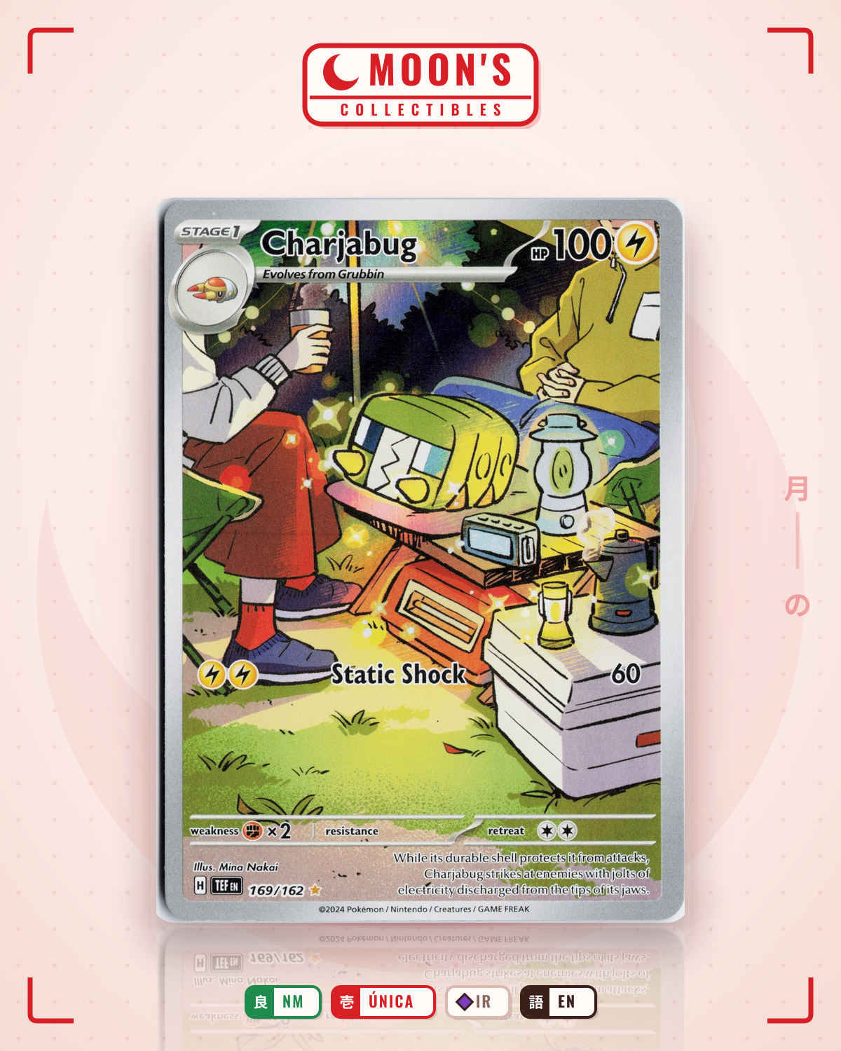 Carta Pokémon Charjabug · Temporal Forces #169/162 (NM) — pieza única en Moon's Collectibles México