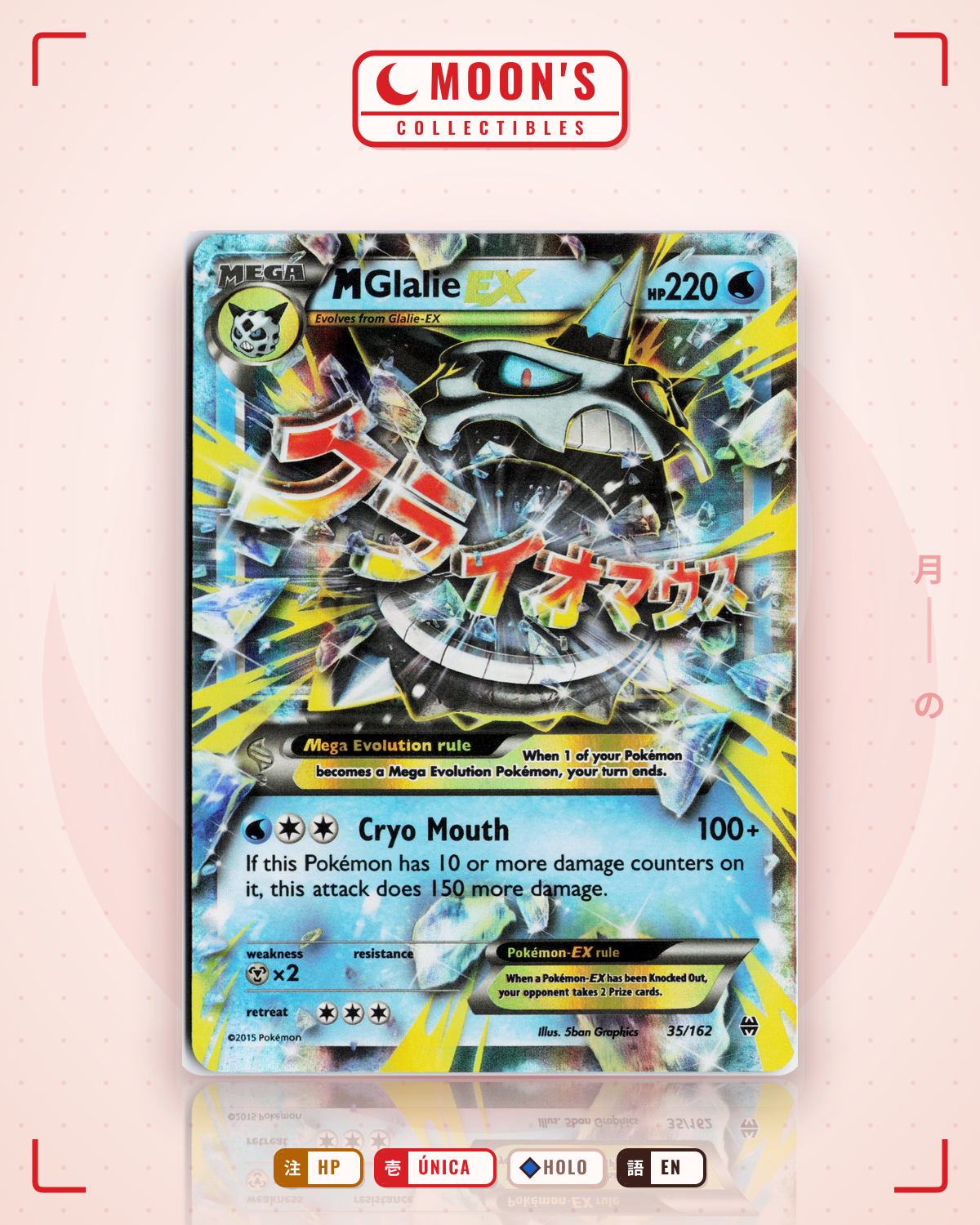 Carta Pokémon M Glalie-EX · BREAKthrough #35/162 (HP) — pieza única en Moon's Collectibles México