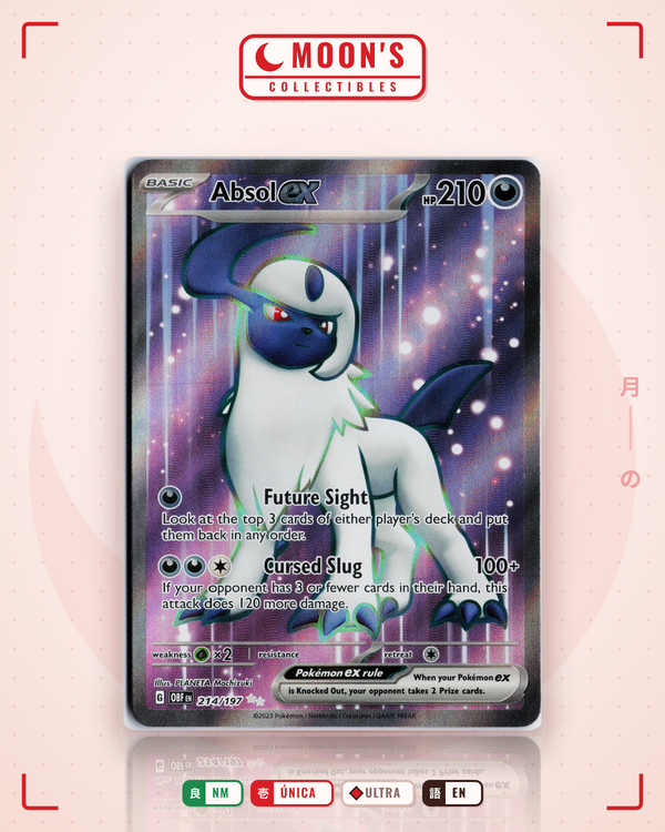 Carta Pokémon Absol ex · Obsidian Flames #214/197 (NM) — pieza única en Moon's Collectibles México