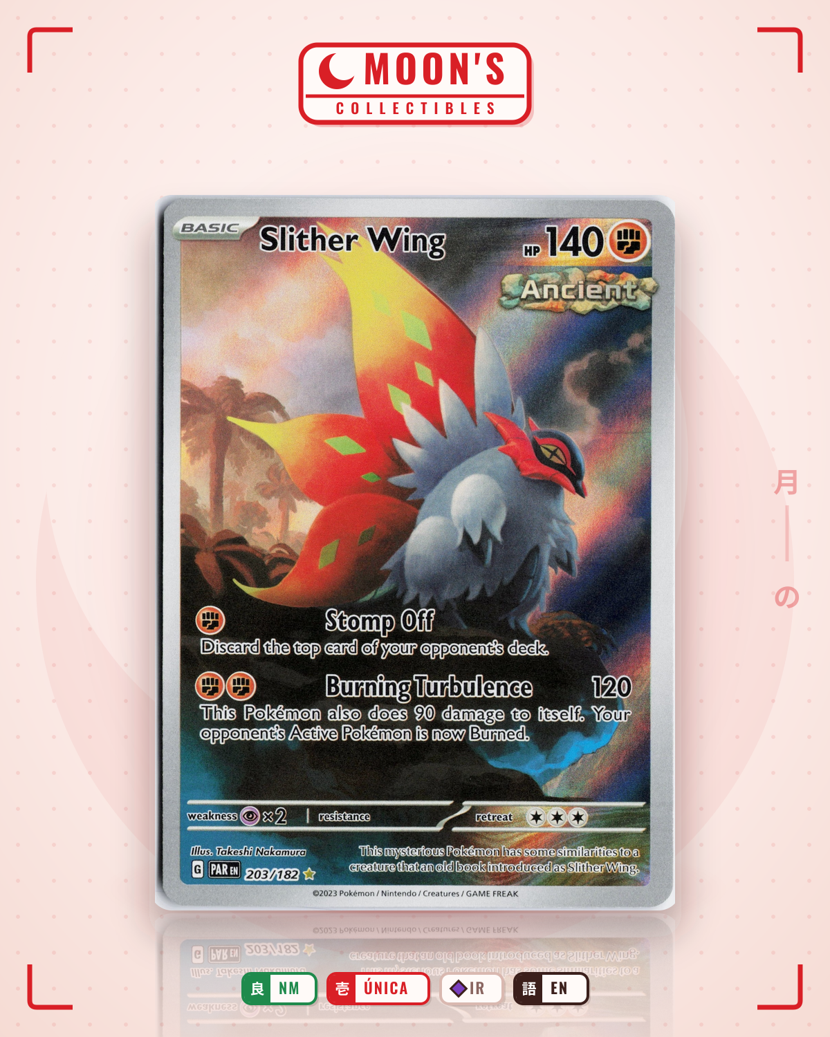 Carta Pokémon Slither Wing · Paradox Rift #203/182 (NM) — pieza única en Moon's Collectibles México