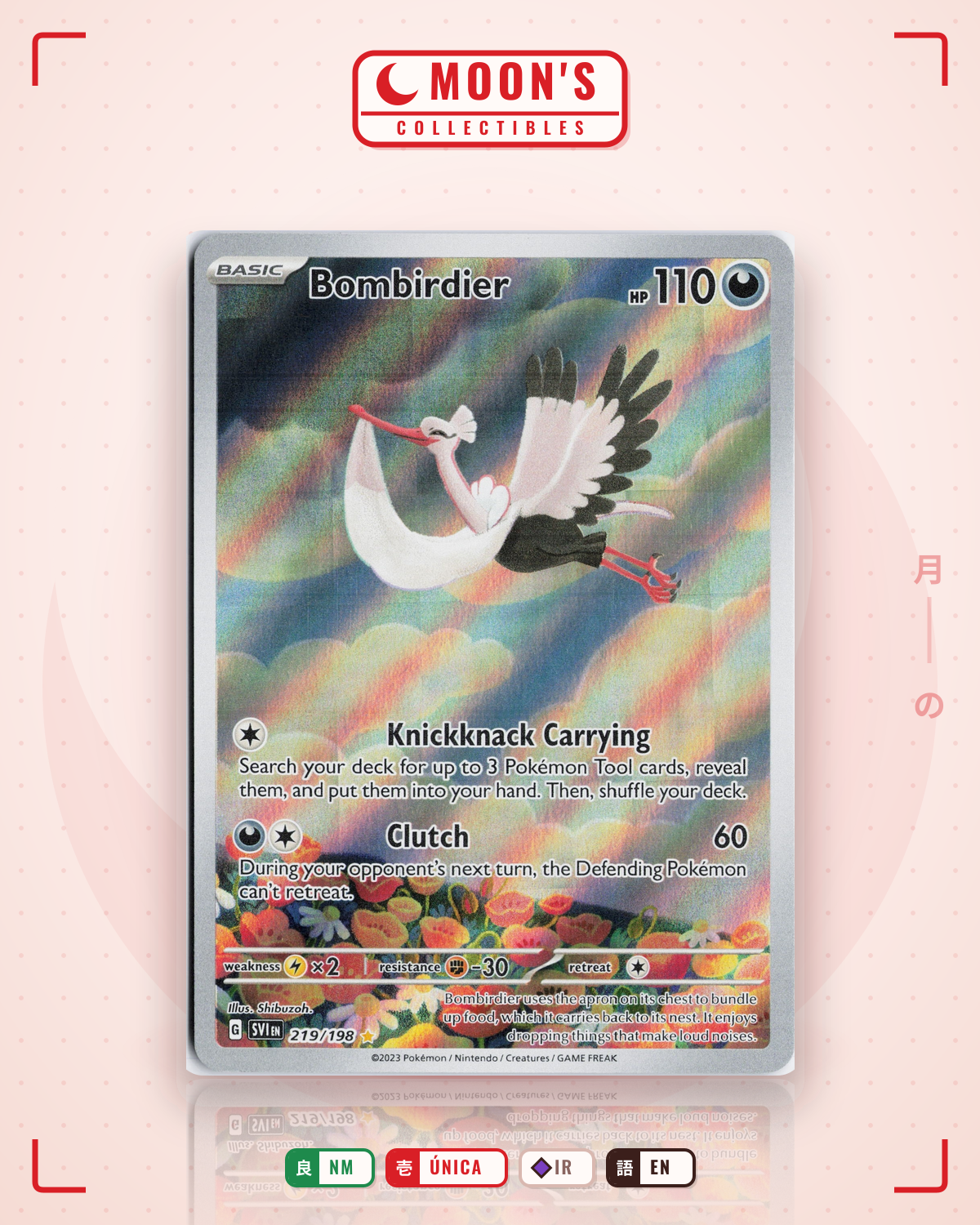 Carta Pokémon Bombirdier · Scarlet & Violet #219/198 (NM) — pieza única en Moon's Collectibles México