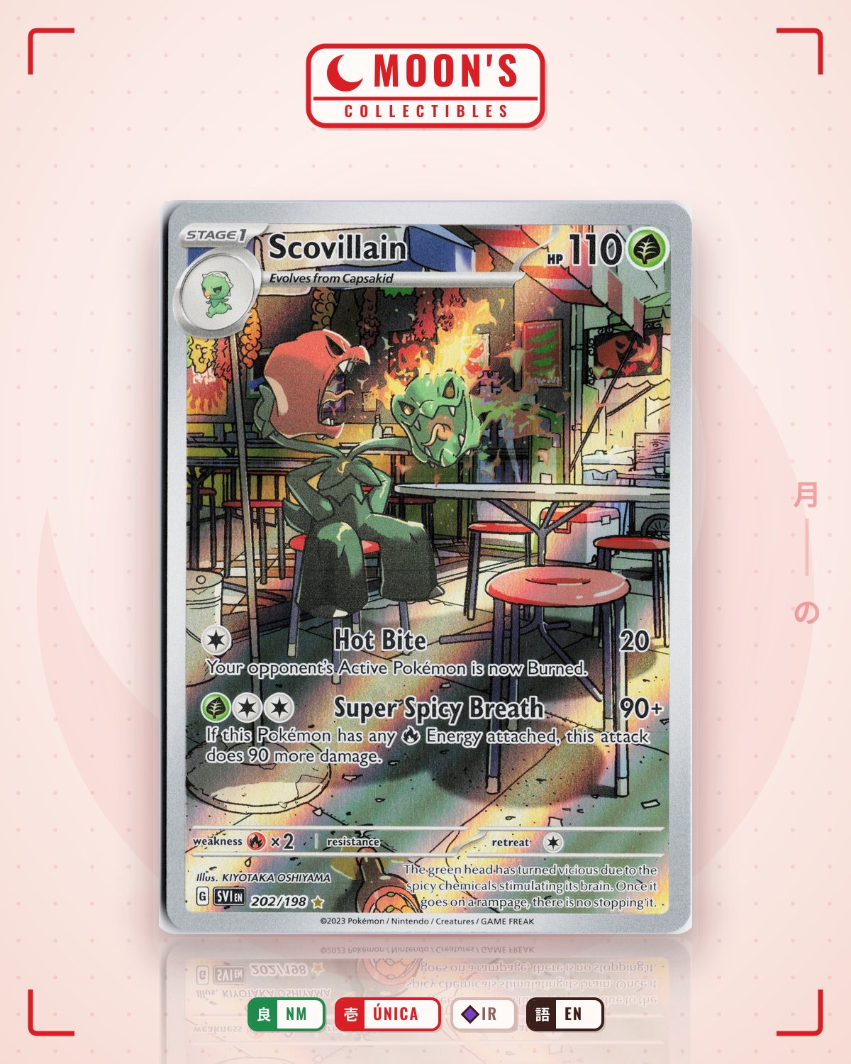 Carta Pokémon Scovillain · Scarlet & Violet #202/198 (NM) — pieza única en Moon's Collectibles México