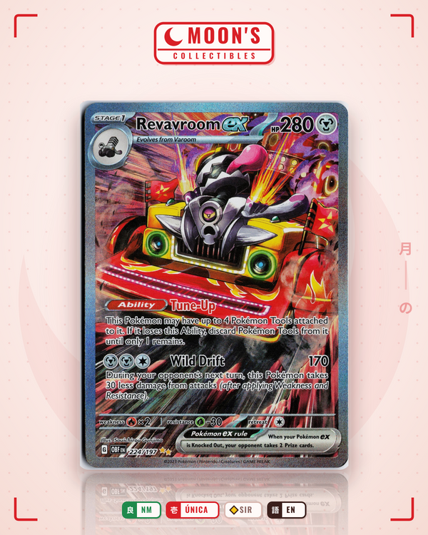 Carta Pokémon Revavroom ex · Obsidian Flames #224/197 (NM) — pieza única en Moon's Collectibles México