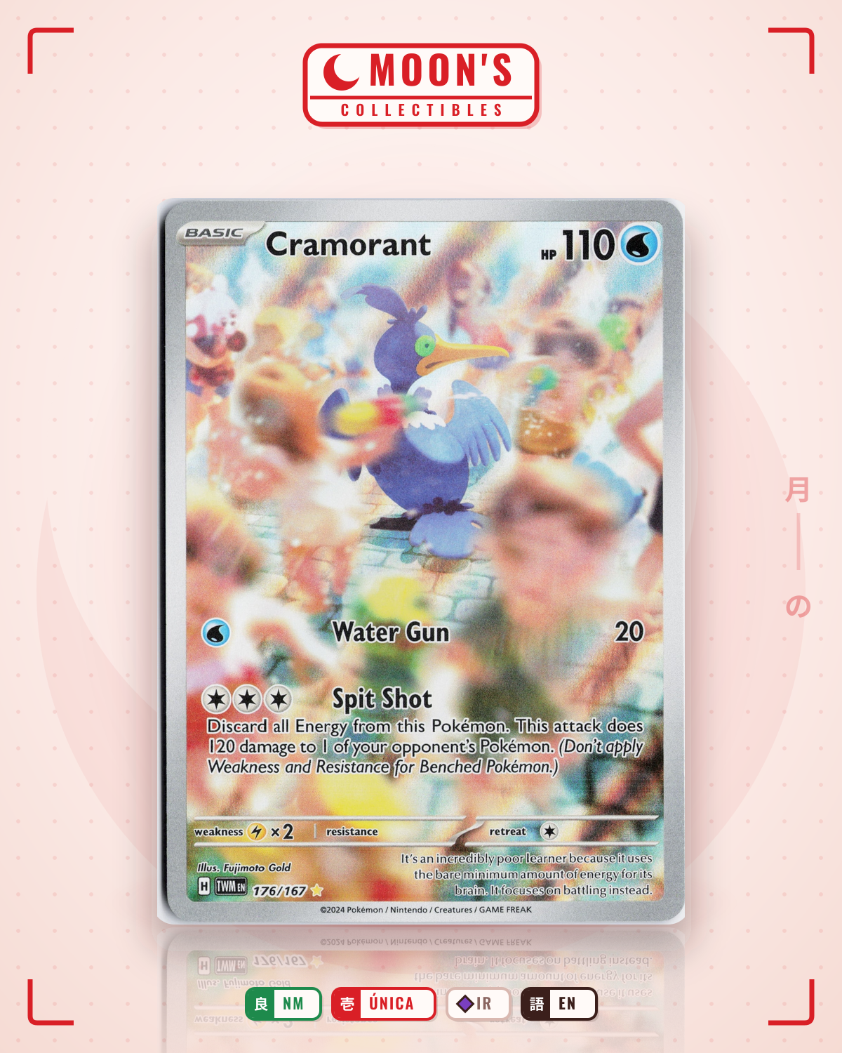 Carta Pokémon Cramorant · Twilight Masquerade #176/167 (NM) — pieza única en Moon's Collectibles México