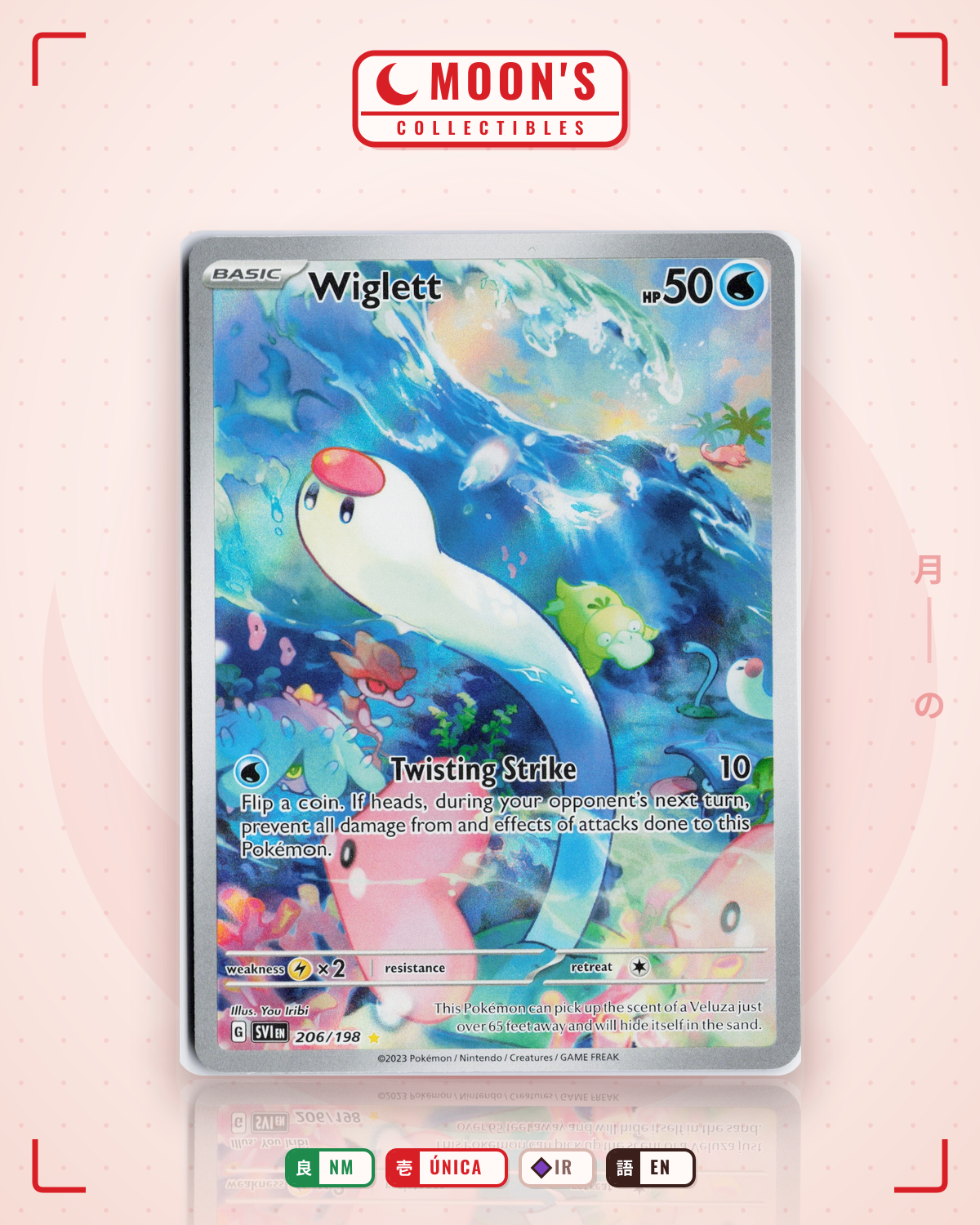 Carta Pokémon Wiglett · Scarlet & Violet #206/198 (NM) — pieza única en Moon's Collectibles México