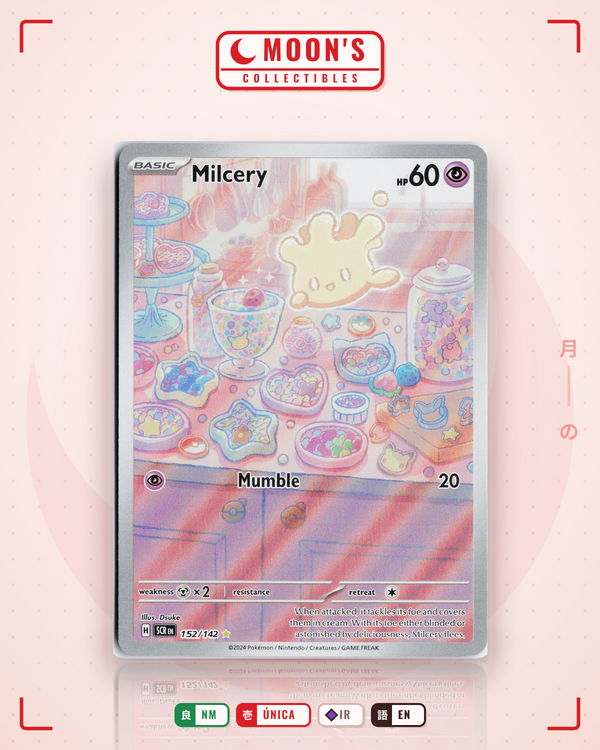 Carta Pokémon Milcery · Stellar Crown #152/142 (NM) — pieza única en Moon's Collectibles México