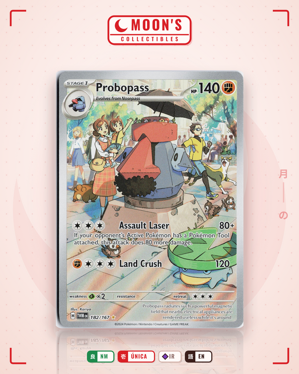 Carta Pokémon Probopass · Twilight Masquerade #182/167 (NM) — pieza única en Moon's Collectibles México