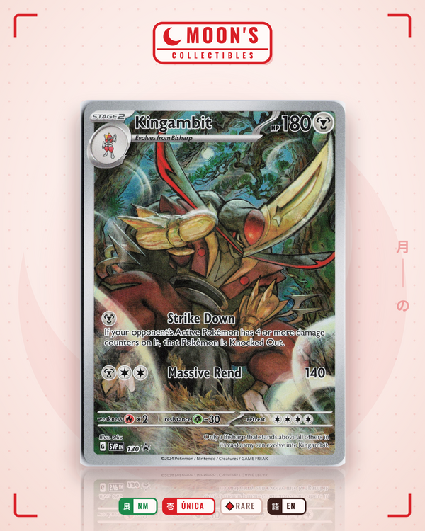 Carta Pokémon Kingambit · Scarlet & Violet Black Star Promos #130 (NM) — pieza única en Moon's Collectibles México