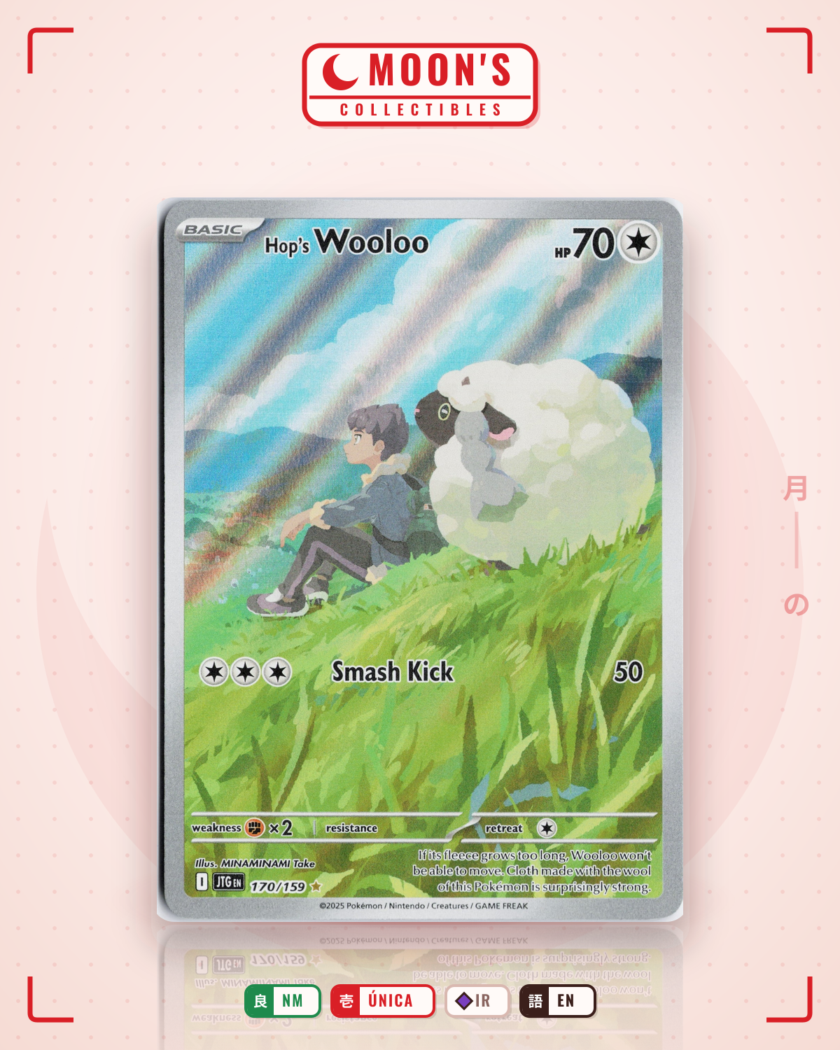 Carta Pokémon Hop's Wooloo · Journey Together #170/159 (NM) — pieza única en Moon's Collectibles México