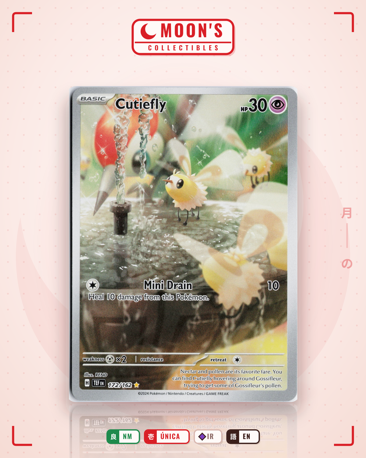 Carta Pokémon Cutiefly · Temporal Forces #172/162 (NM) — pieza única en Moon's Collectibles México