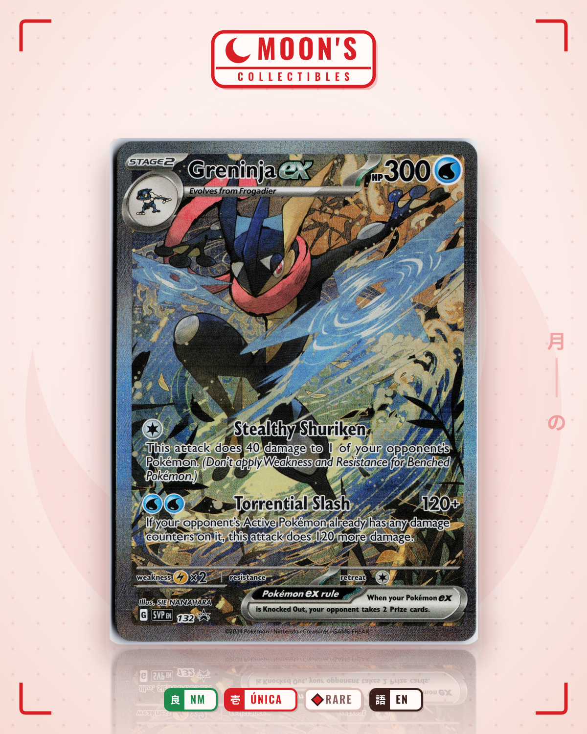 Carta Pokémon Greninja ex · Scarlet & Violet Black Star Promos #132 (NM) — pieza única en Moon's Collectibles México
