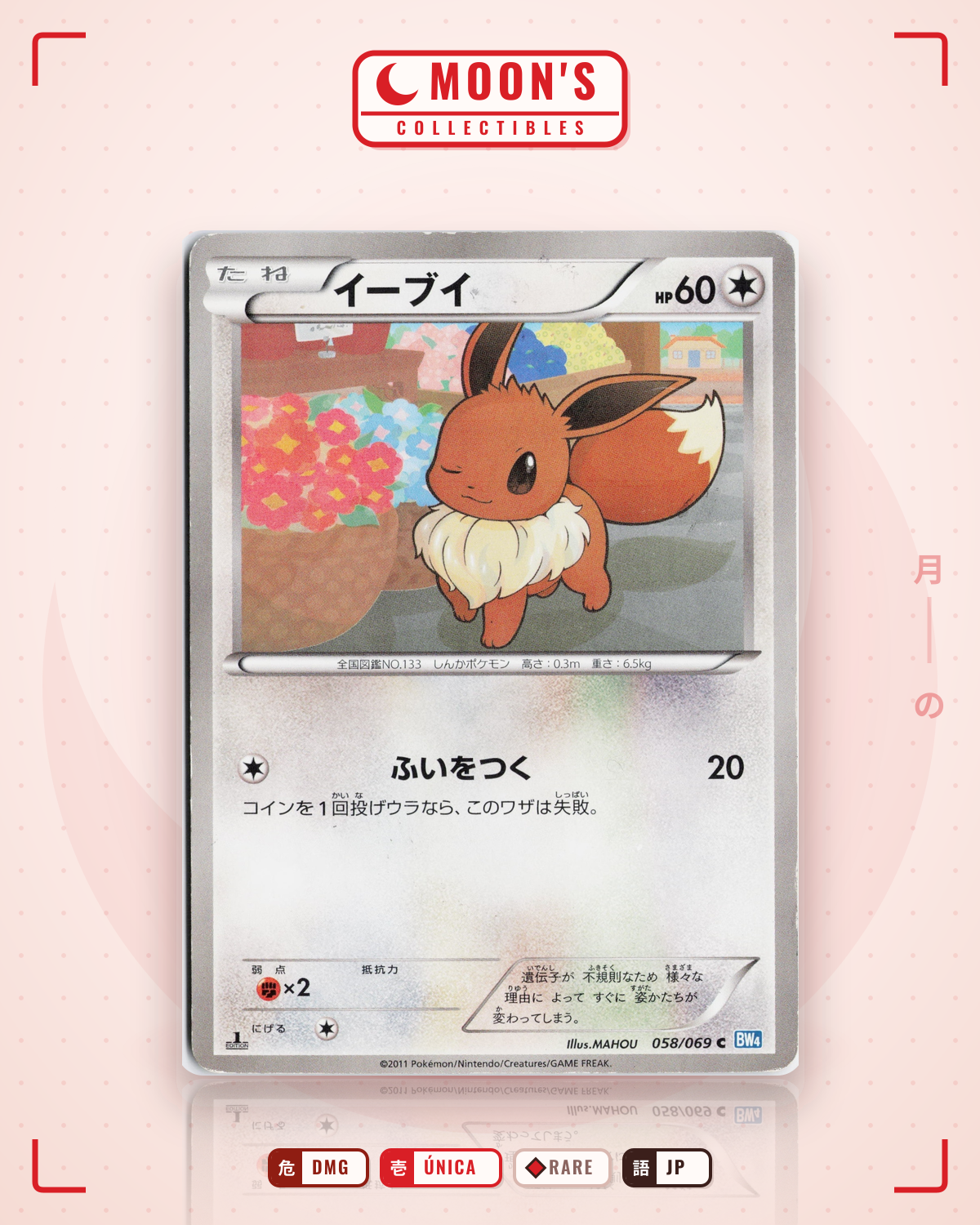 Carta Pokémon イーブイ · ダークラッシュ #058/069 (DMG) — pieza única en Moon's Collectibles México