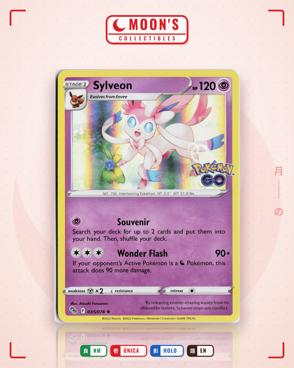 Carta Pokémon Sylveon · Pokémon GO #035/078 (NM) — pieza única en Moon's Collectibles México