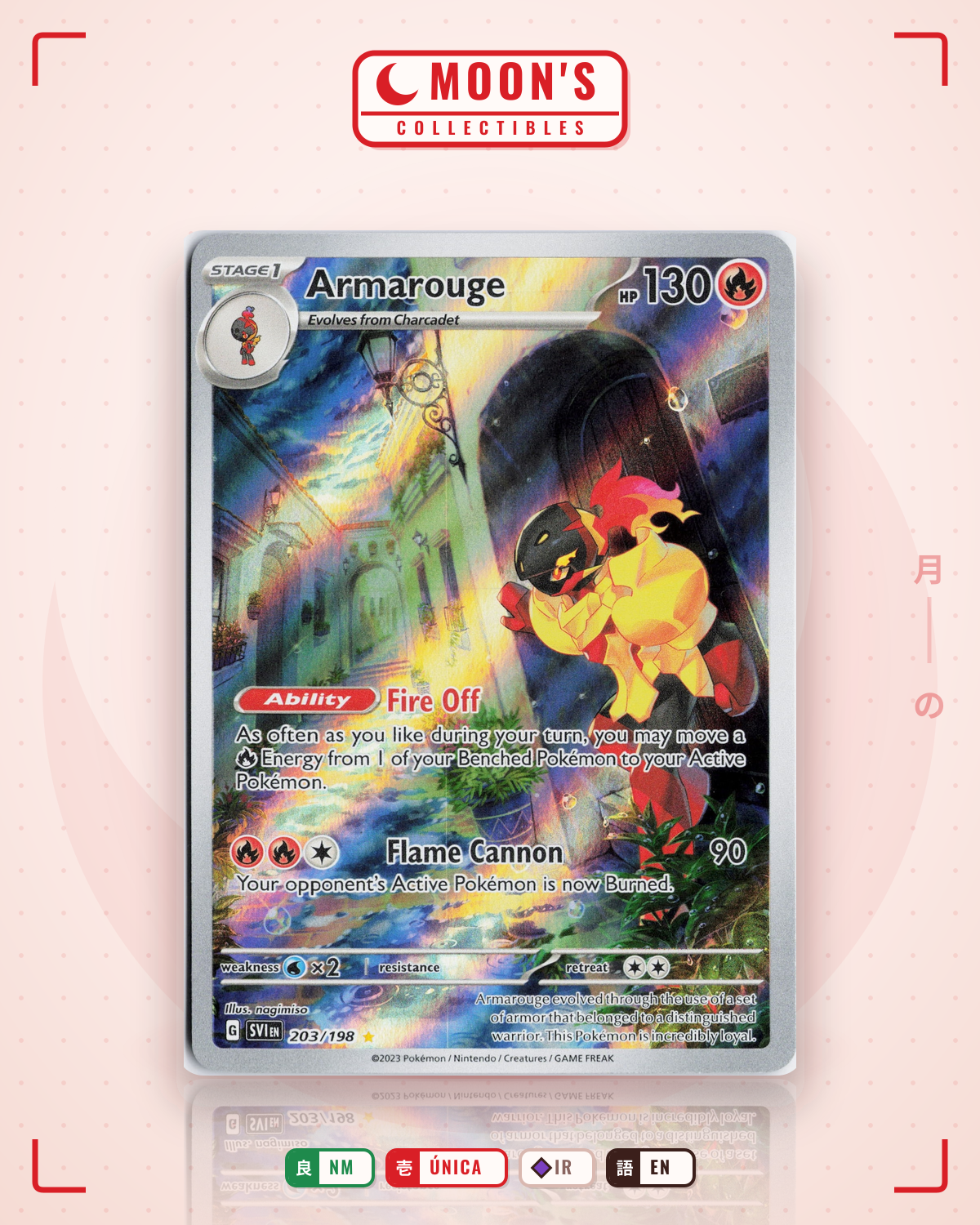 Carta Pokémon Armarouge · Scarlet & Violet #203/198 (NM) — pieza única en Moon's Collectibles México
