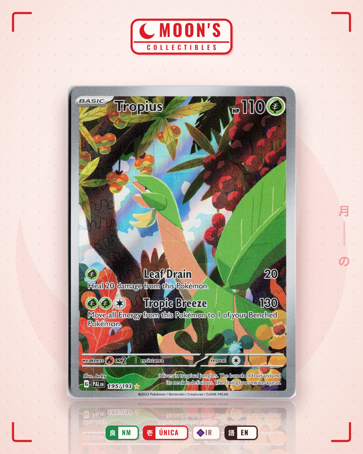 Carta Pokémon Tropius · Paldea Evolved #195/193 (NM) — pieza única en Moon's Collectibles México