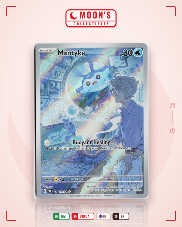 Carta Pokémon Mantyke · Paradox Rift #189/182 (NM) — pieza única en Moon's Collectibles México