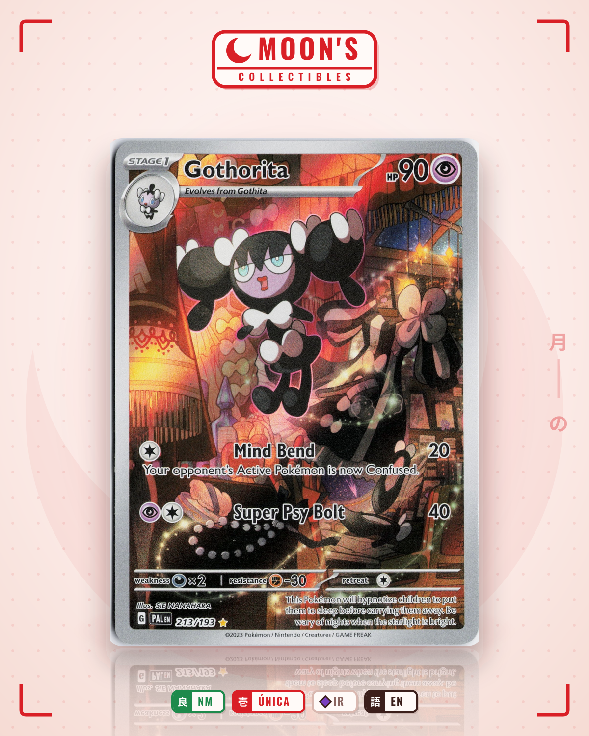 Carta Pokémon Gothorita · Paldea Evolved #213/193 (NM) — pieza única en Moon's Collectibles México