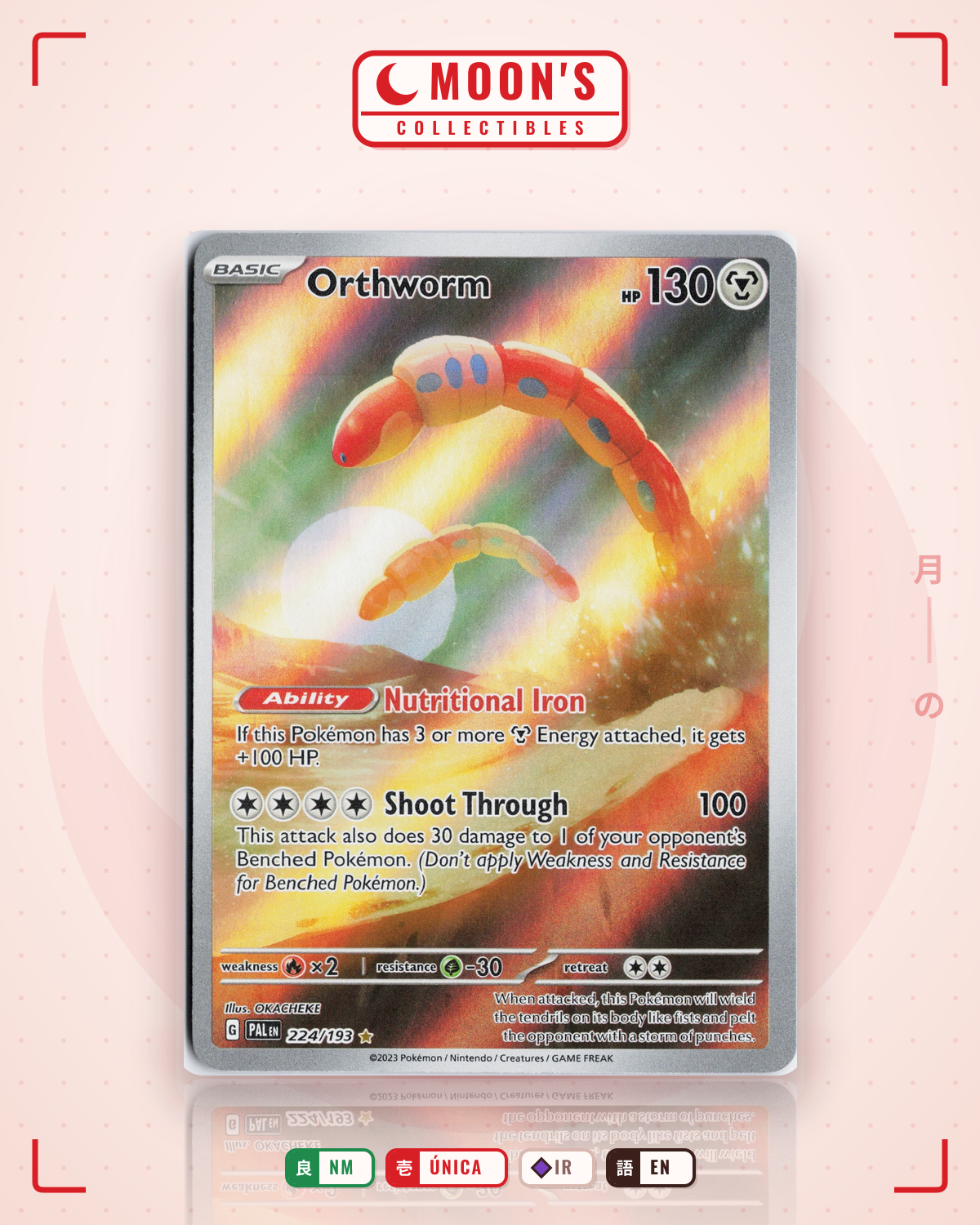 Carta Pokémon Orthworm · Paldea Evolved #224/193 (NM) — pieza única en Moon's Collectibles México