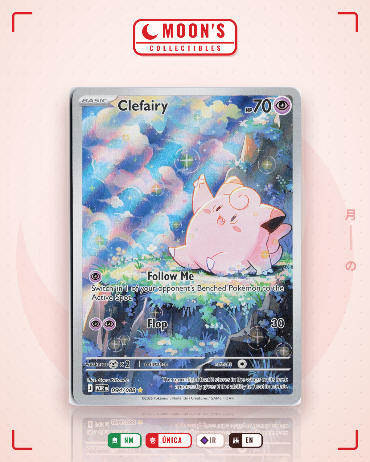 Carta Pokémon Clefairy · Perfect Order #094/088 (NM) — pieza única en Moon's Collectibles México