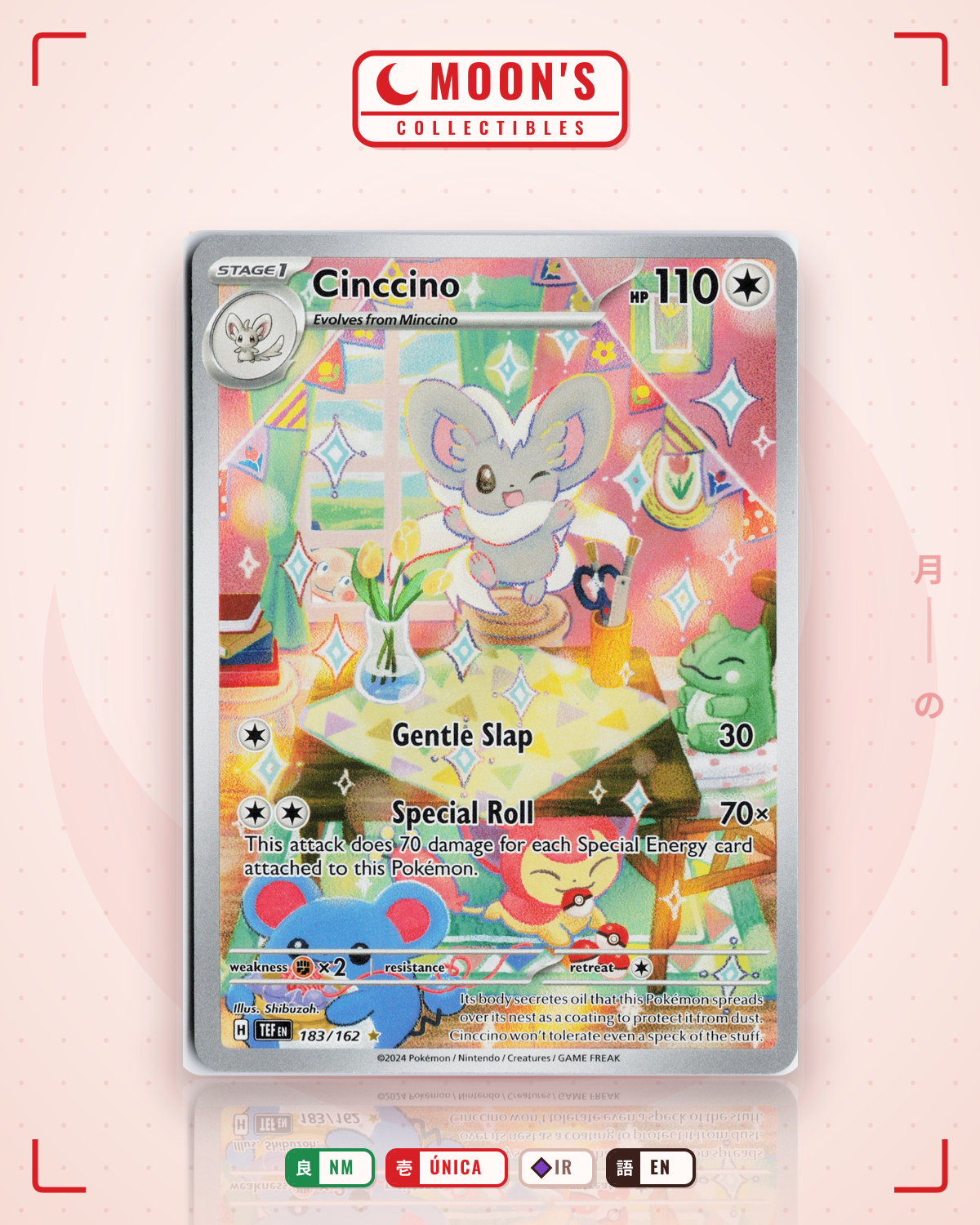 Carta Pokémon Cinccino · Temporal Forces #183/162 (NM) — pieza única en Moon's Collectibles México