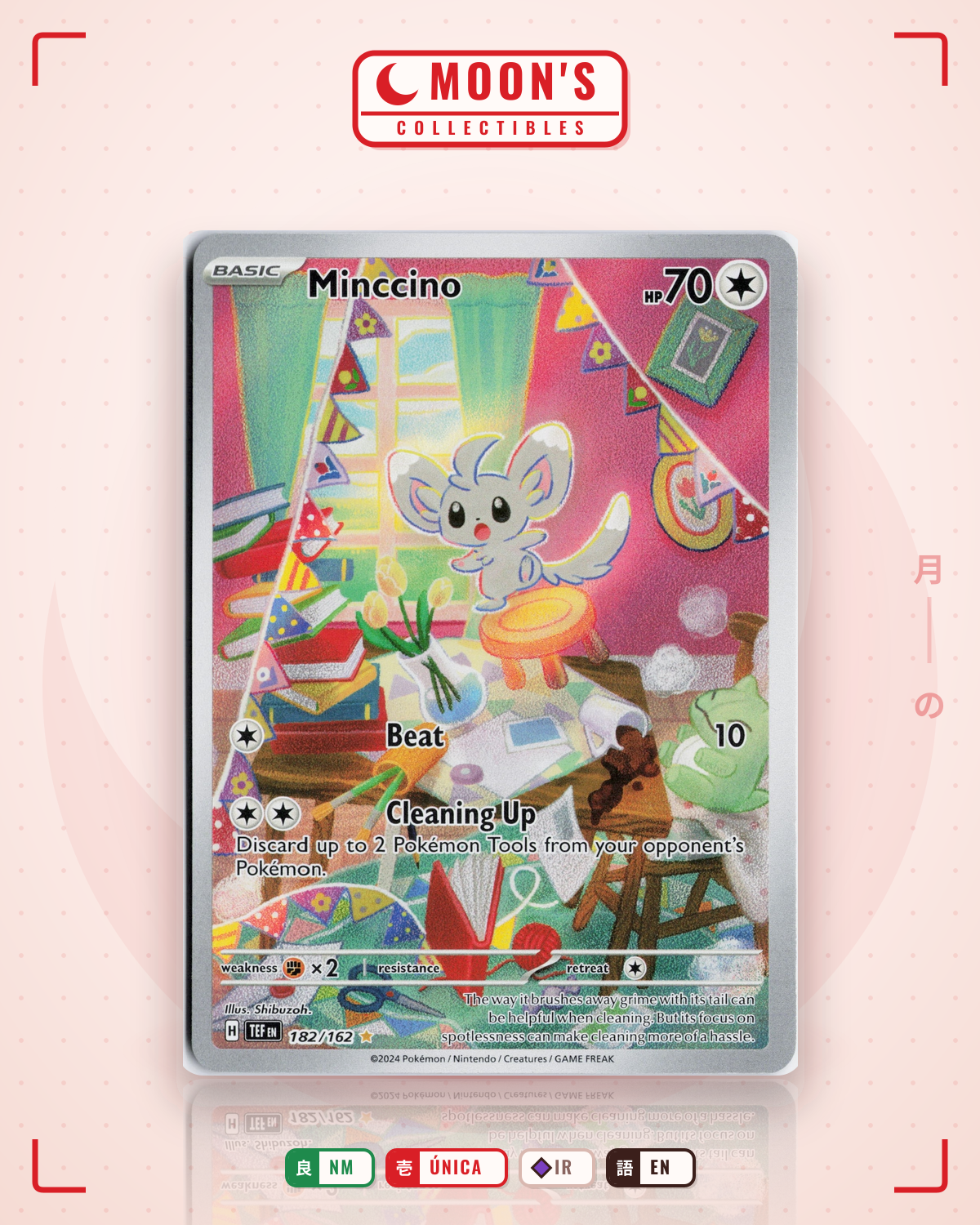 Carta Pokémon Minccino · Temporal Forces #182/162 (NM) — pieza única en Moon's Collectibles México