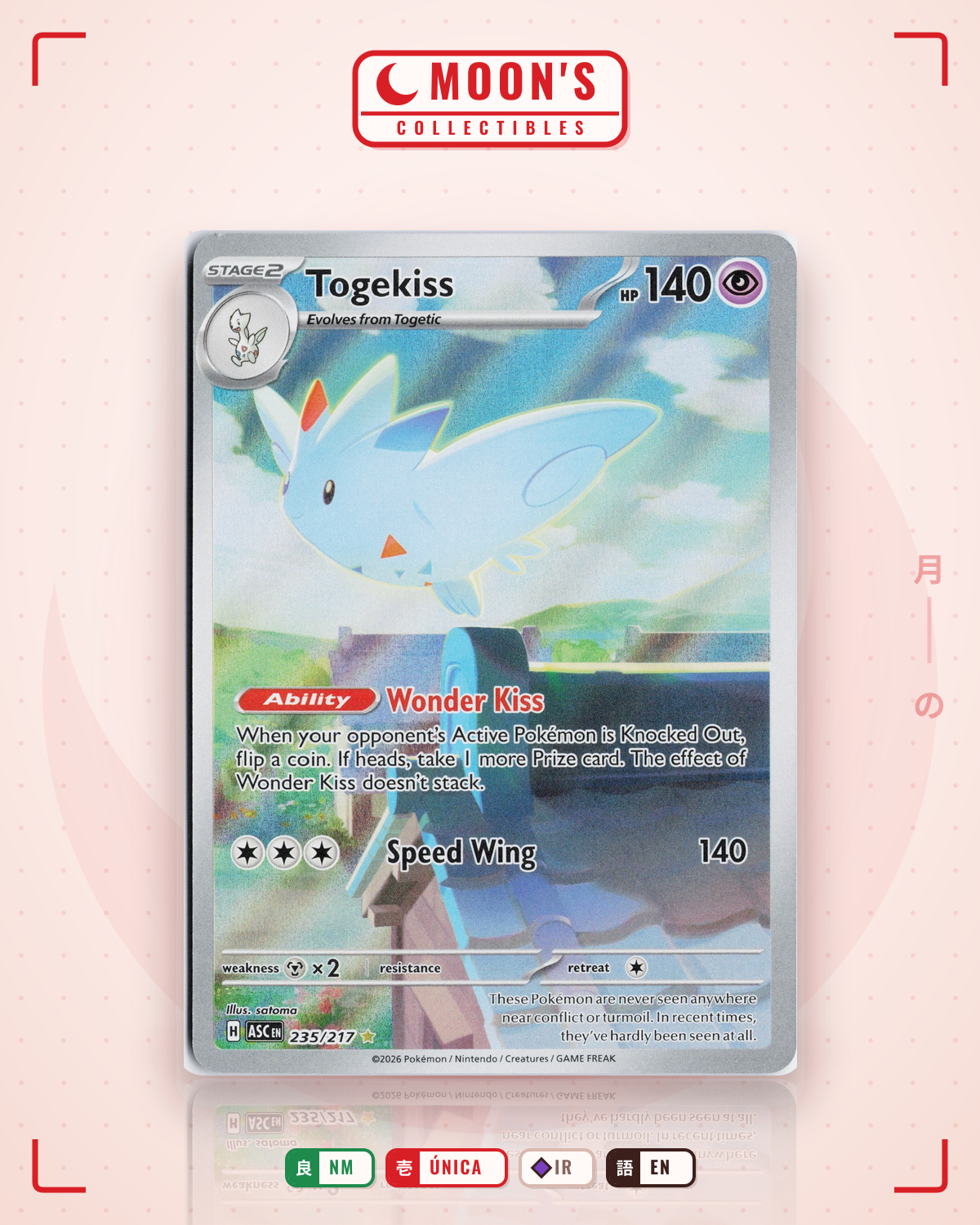 Carta Pokémon Togekiss · Ascended Heroes #235/217 (NM) — pieza única en Moon's Collectibles México