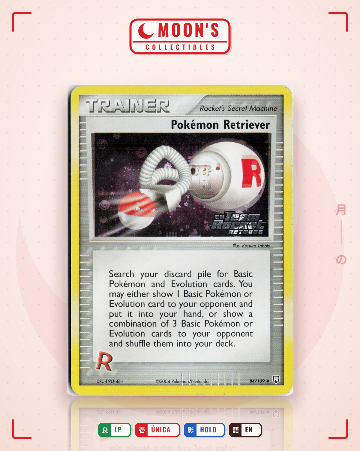 Carta Pokémon Pokémon Retriever · Team Rocket Returns #84/109 (LP) — pieza única en Moon's Collectibles México