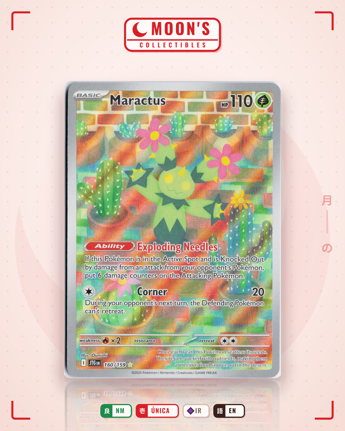 Carta Pokémon Maractus · Journey Together #160/159 (NM) — pieza única en Moon's Collectibles México