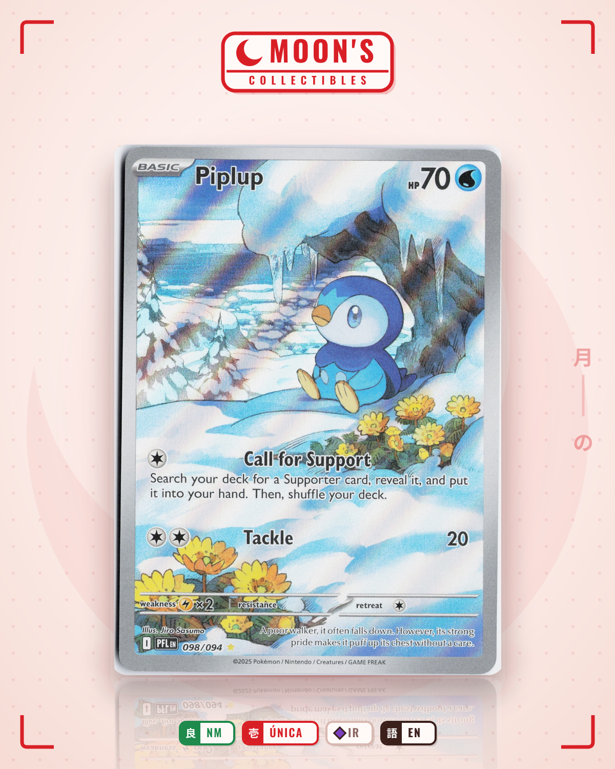 Carta Pokémon Piplup · Phantasmal Flames #098/094 (NM) — pieza única en Moon's Collectibles México