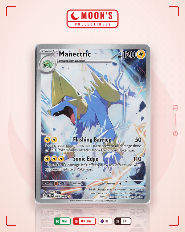 Carta Pokémon Manectric · Pitch Black #089/084 (NM) — pieza única en Moon's Collectibles México