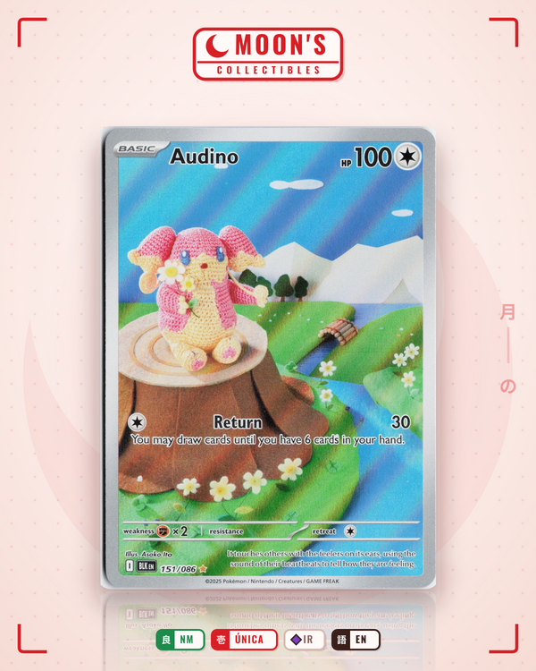 Carta Pokémon Audino · Black Bolt #151/086 (NM) — pieza única en Moon's Collectibles México
