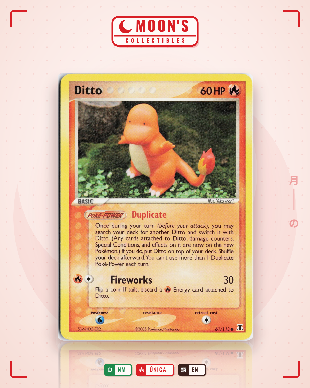 Carta Pokémon Ditto · Delta Species #61/113 (NM) — pieza única en Moon's Collectibles México
