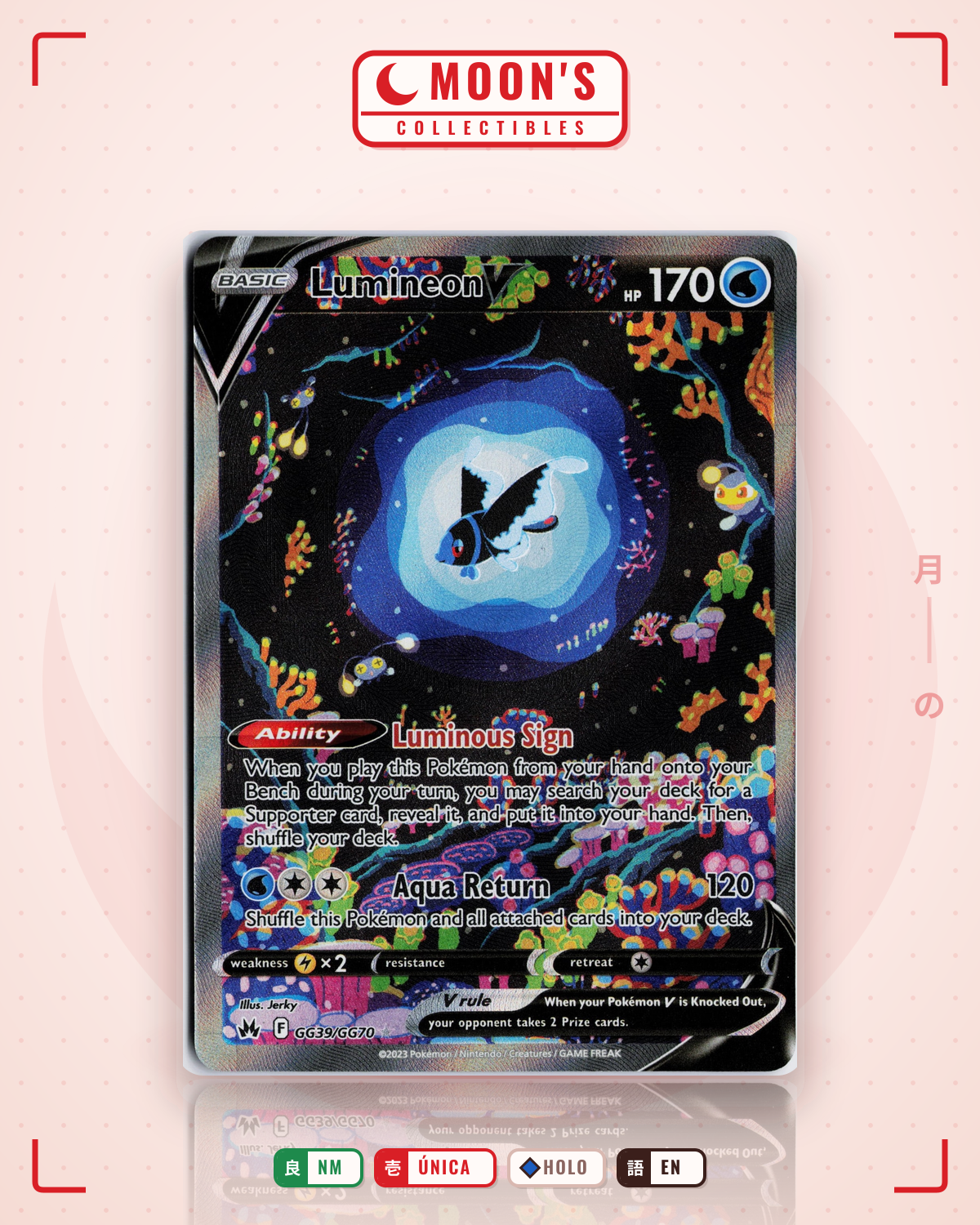 Carta Pokémon Lumineon V · Crown Zenith Galarian Gallery #GG39/GG70 (NM) — pieza única en Moon's Collectibles México