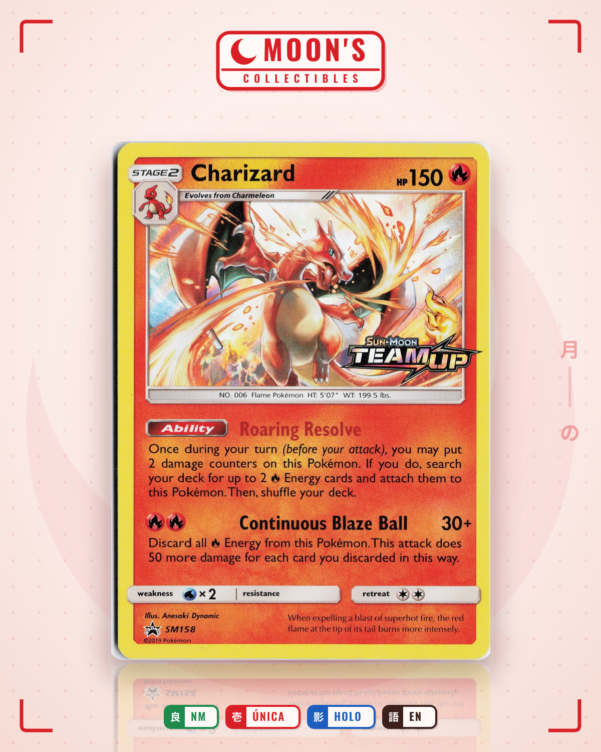 Carta Pokémon Charizard · SM Black Star Promos #SM158 (NM) — pieza única en Moon's Collectibles México