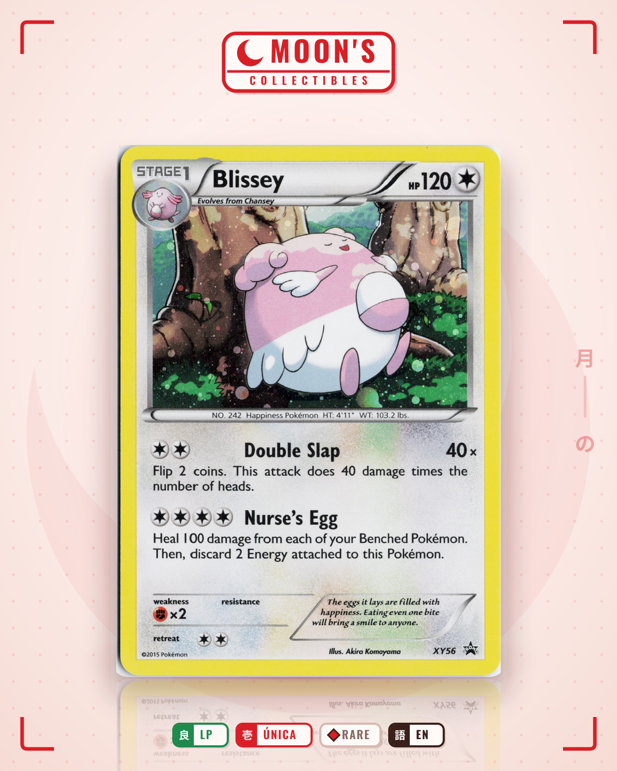 Carta Pokémon Blissey · XY Black Star Promos #XY56 (LP) — pieza única en Moon's Collectibles México