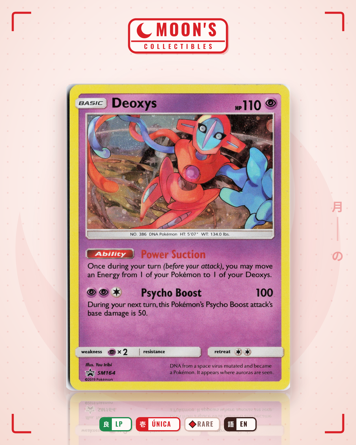 Carta Pokémon Deoxys · SM Black Star Promos #SM164 (LP) — pieza única en Moon's Collectibles México