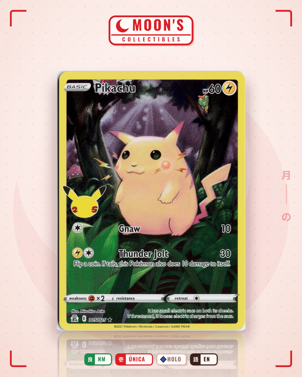 Carta Pokémon Pikachu · Celebrations #5 (NM) — pieza única en Moon's Collectibles México