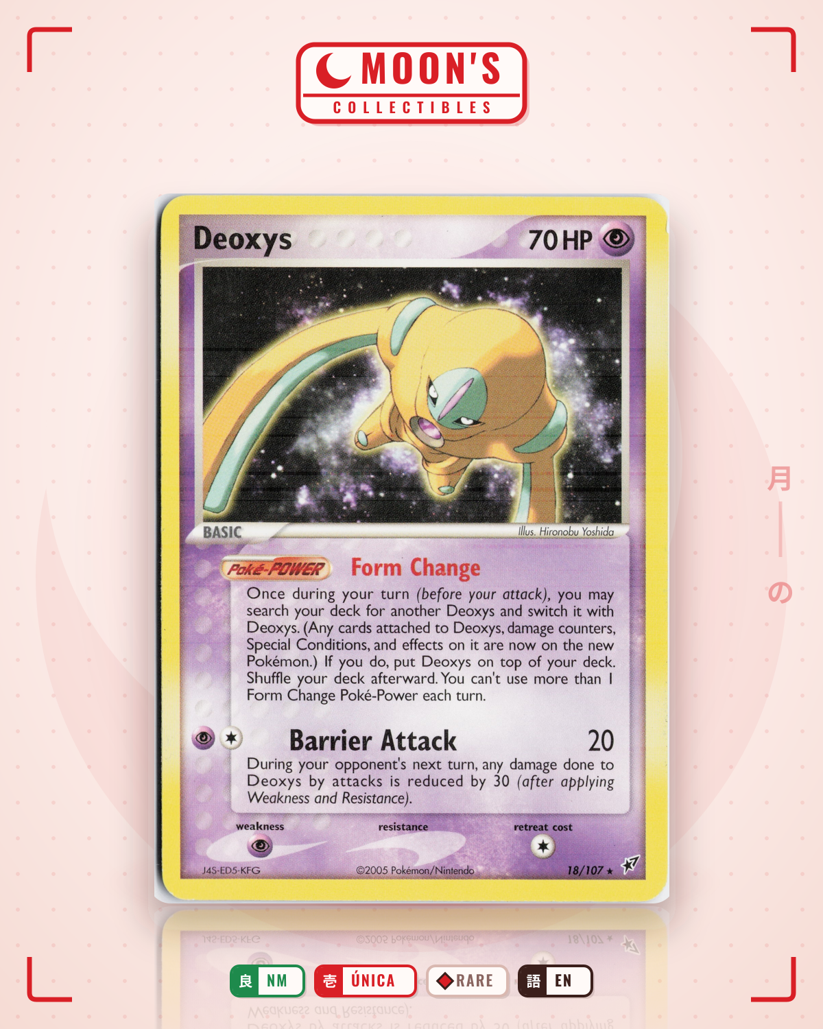 Carta Pokémon Deoxys · Deoxys #18/107 (NM) — pieza única en Moon's Collectibles México