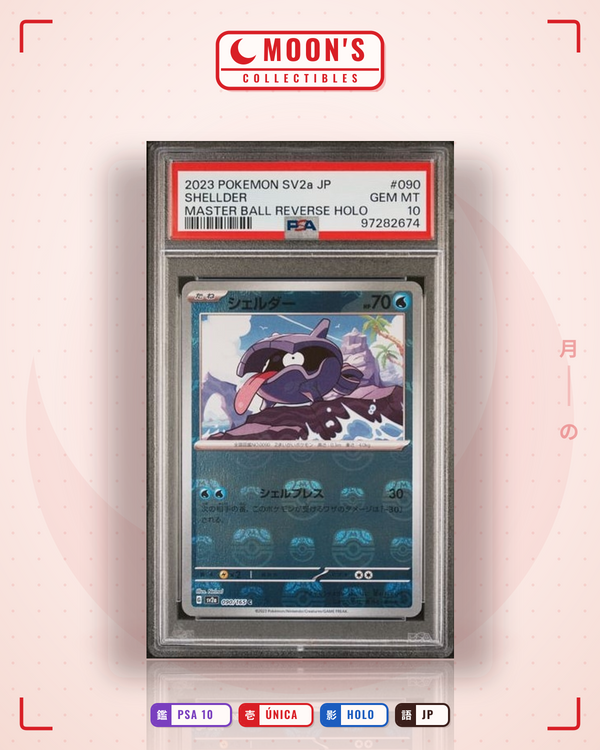 Carta Pokémon shellder · 151 #090/165 (PSA 10) — pieza única en Moon's Collectibles México