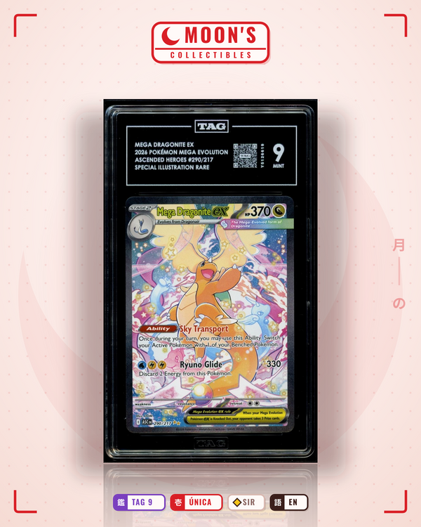 Carta Pokémon Mega Dragonite ex · Ascended Heroes #290/217 (TAG 9) — pieza única en Moon's Collectibles México