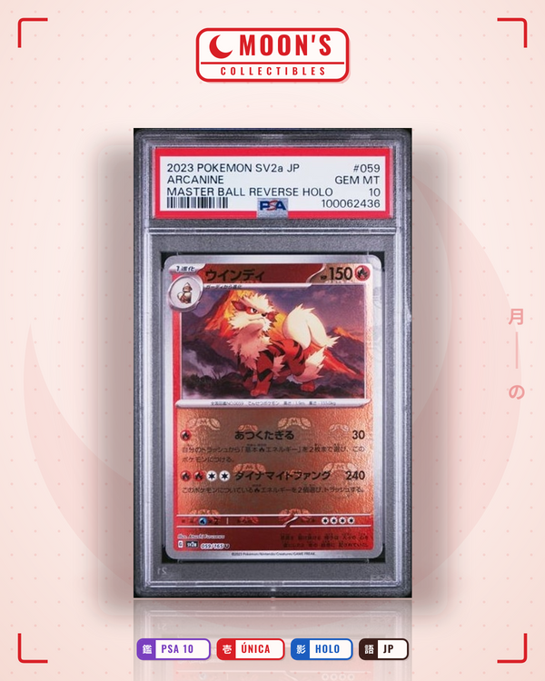 Carta Pokémon arcanine · 151 #059/165 (PSA 10) — pieza única en Moon's Collectibles México