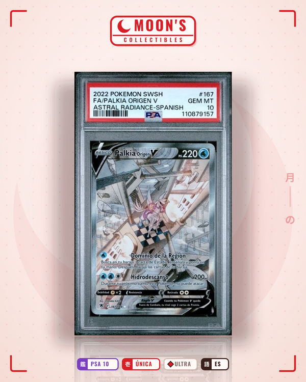 Carta Pokémon Origin Forme Palkia V · Astral Radiance #167/189 (PSA 10) — pieza única en Moon's Collectibles México