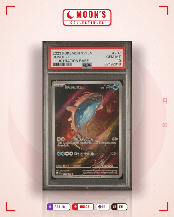 Carta Pokémon Dondozo · Scarlet & Violet #207/198 (PSA 10) — pieza única en Moon's Collectibles México