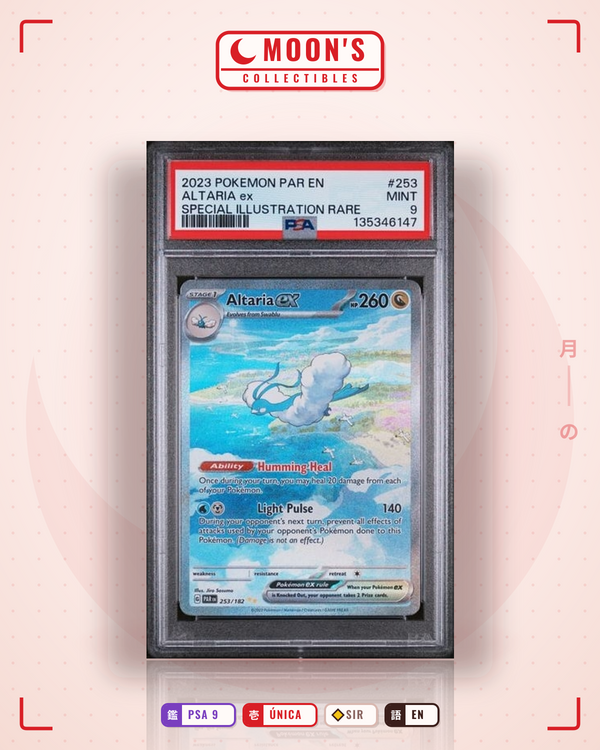 Carta Pokémon Altaria ex · Paradox Rift #253/182 (PSA 9) — pieza única en Moon's Collectibles México