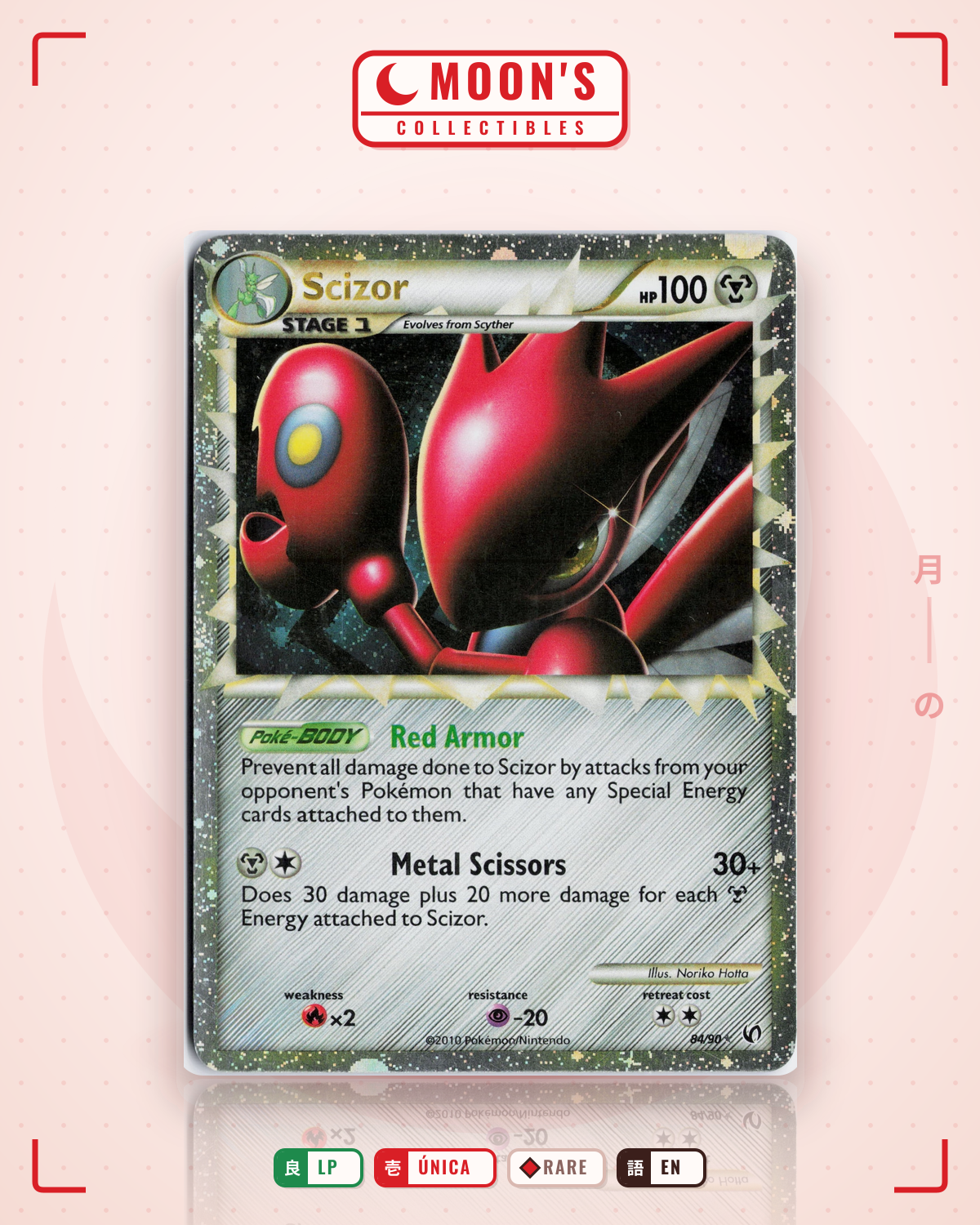 Carta Pokémon Scizor · HS—Undaunted #84/90 (LP) — pieza única en Moon's Collectibles México