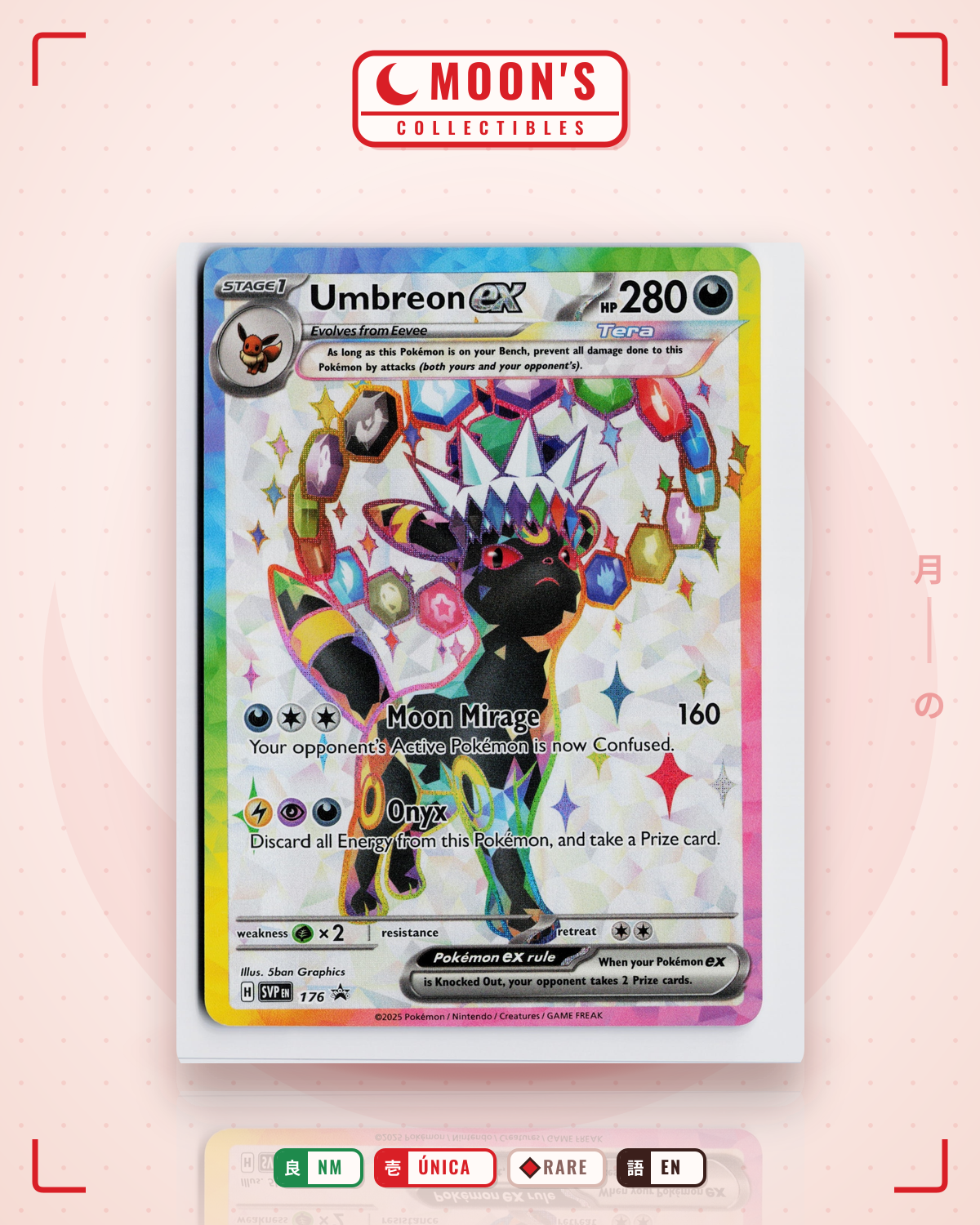 Carta Pokémon Umbreon ex · Scarlet & Violet Black Star Promos #176 (NM) — pieza única en Moon's Collectibles México