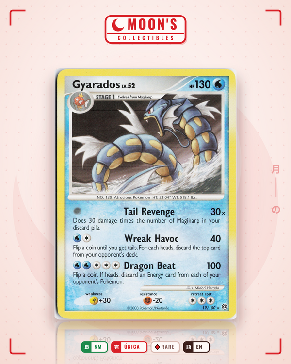 Carta Pokémon Gyarados · Stormfront #19/100 (NM) — pieza única en Moon's Collectibles México