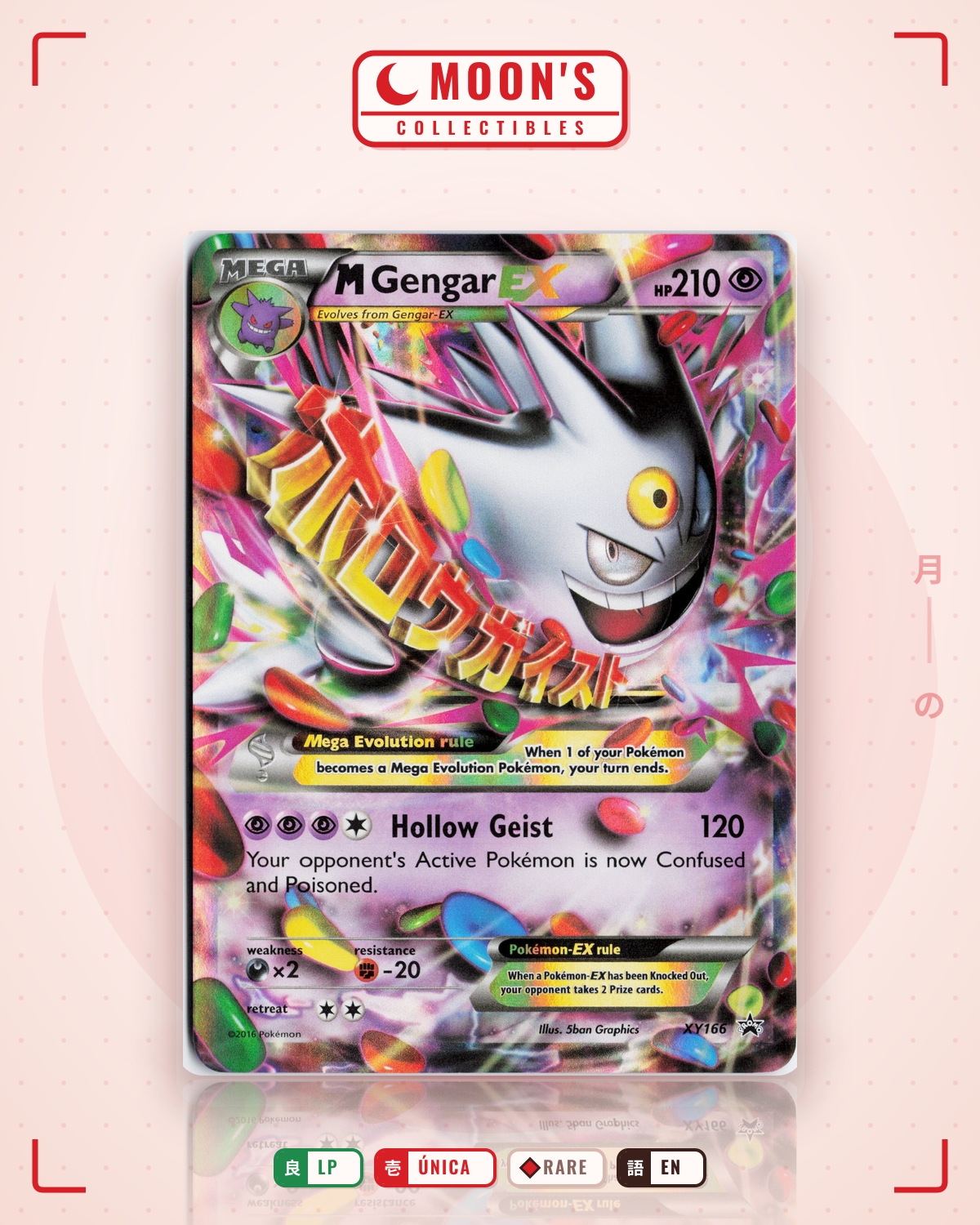 Carta Pokémon M Gengar-EX · XY Black Star Promos #XY166 (LP) — pieza única en Moon's Collectibles México